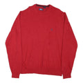 CHAPS Mens Red Plain Crew Neck Basic Knit 2XL Cotton Blend Jumper Comfortable