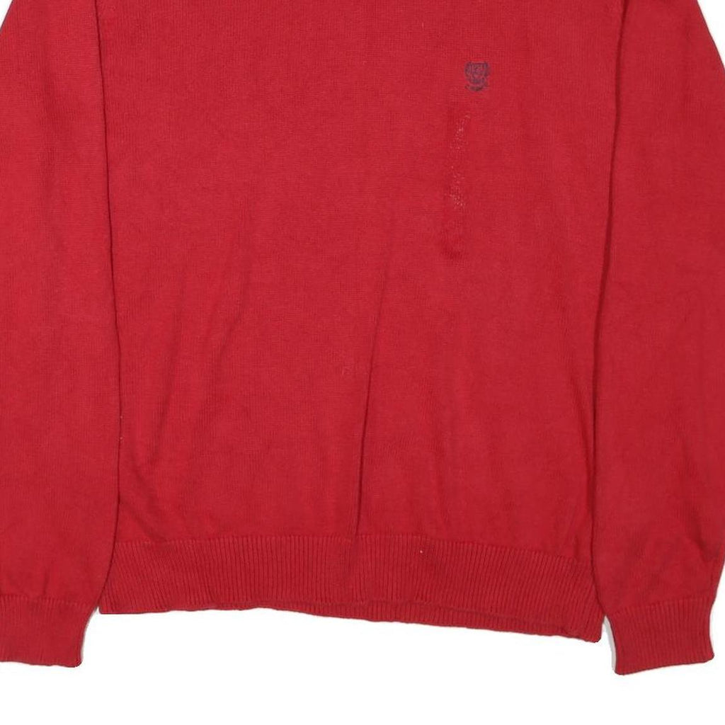 CHAPS Mens Red Plain Crew Neck Basic Knit 2XL Cotton Blend Jumper Comfortable