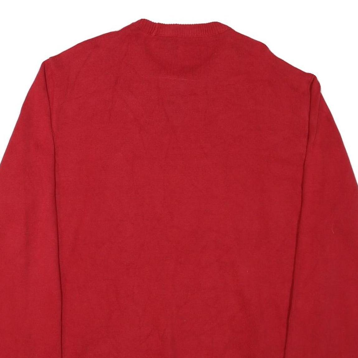 CHAPS Mens Red Plain Crew Neck Basic Knit 2XL Cotton Blend Jumper Comfortable