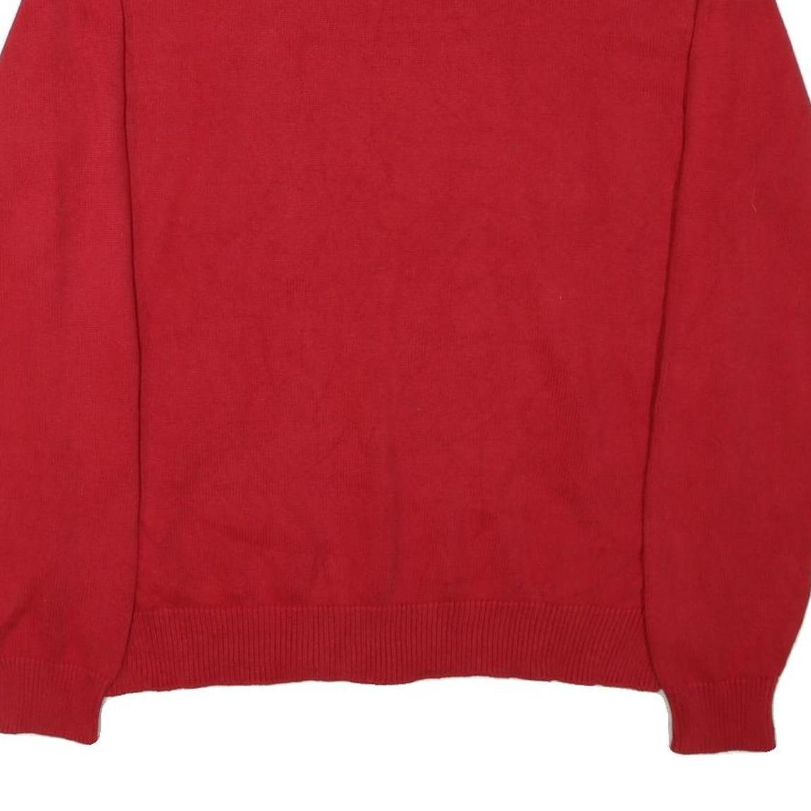 CHAPS Mens Red Plain Crew Neck Basic Knit 2XL Cotton Blend Jumper Comfortable