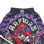 MITCHELL & NESS Mens Toronto Raptors Black & Purple Sports Basketball Shorts XS