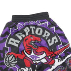 MITCHELL & NESS Mens Toronto Raptors Black & Purple Sports Basketball Shorts XS