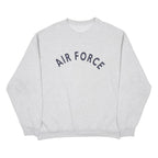 Mens Grey Sweatshirt Air Force Crew Neck L Cotton Blend Casual Pullover