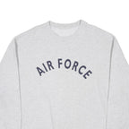 Mens Grey Sweatshirt Air Force Crew Neck L Cotton Blend Casual Pullover