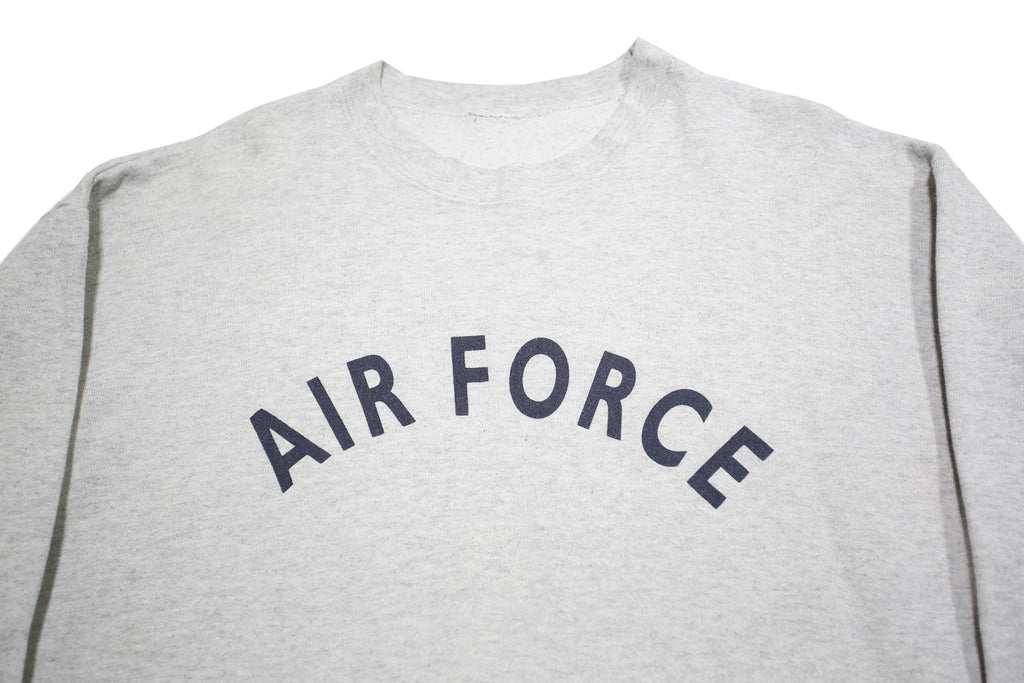Mens Grey Sweatshirt Air Force Crew Neck L Cotton Blend Casual Pullover
