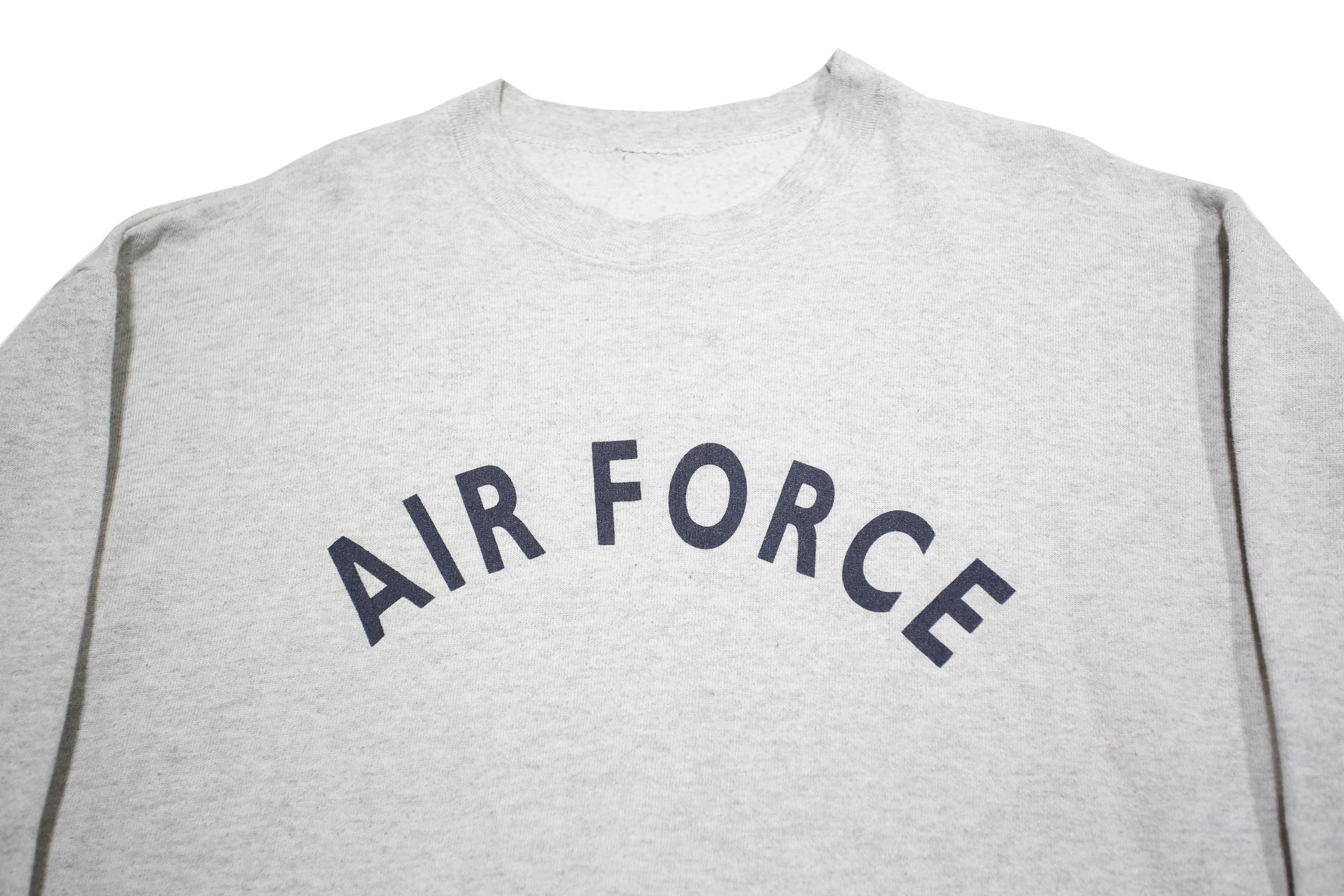 Mens Grey Sweatshirt Air Force Crew Neck L Cotton Blend Casual Pullover