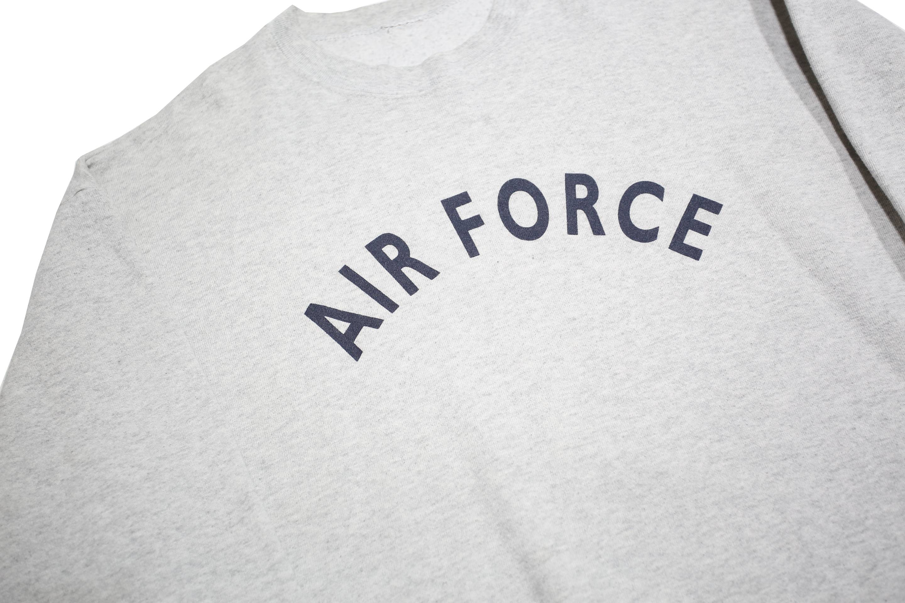 Mens Grey Sweatshirt Air Force Crew Neck L Cotton Blend Casual Pullover
