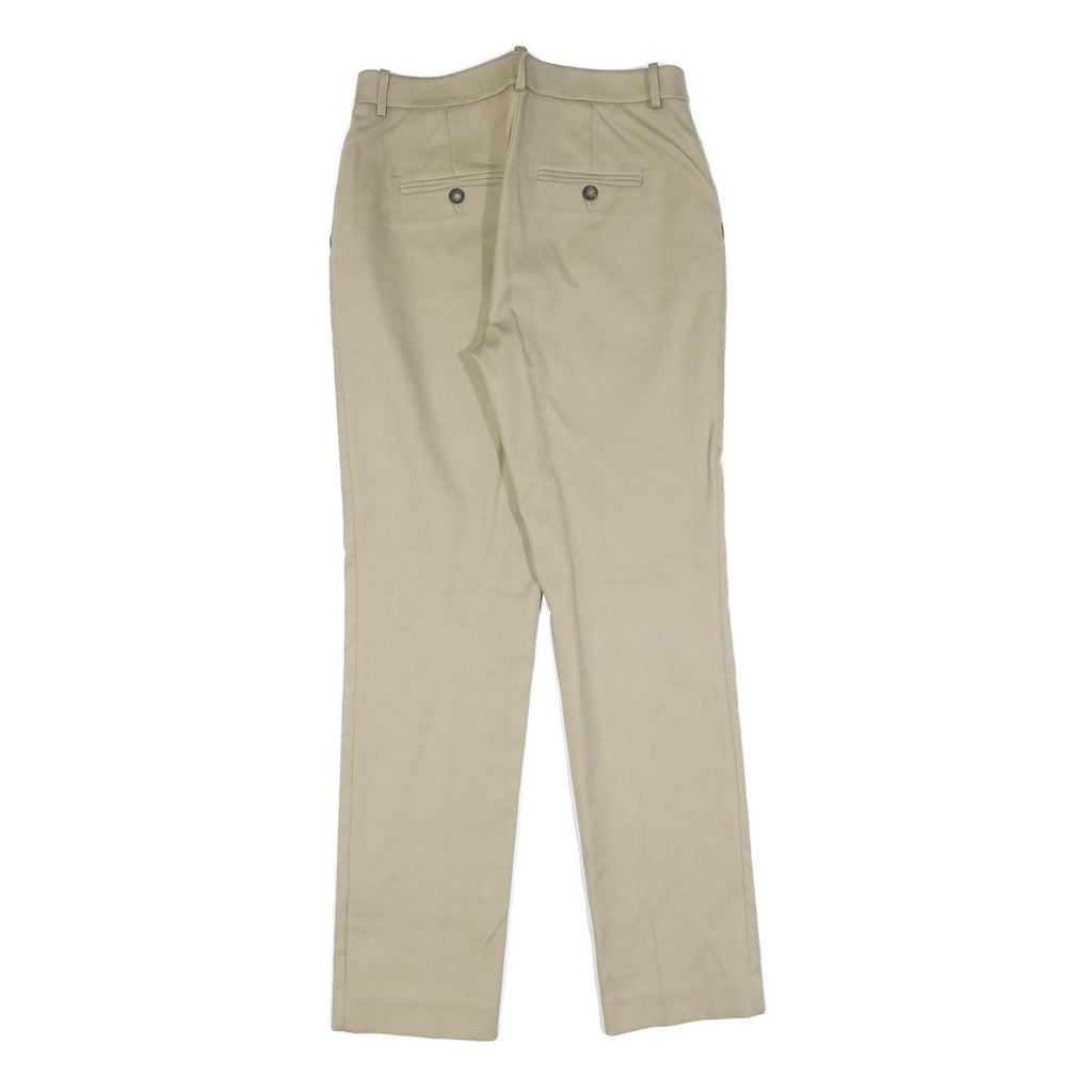 MICHAEL KORS Womens Cotton Beige Slim Straight Trousers W28 L28 Smart Casual
