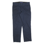 DICKIES Mens Regular Fit Navy Blue Cotton Blend Straight Trousers W31 L30