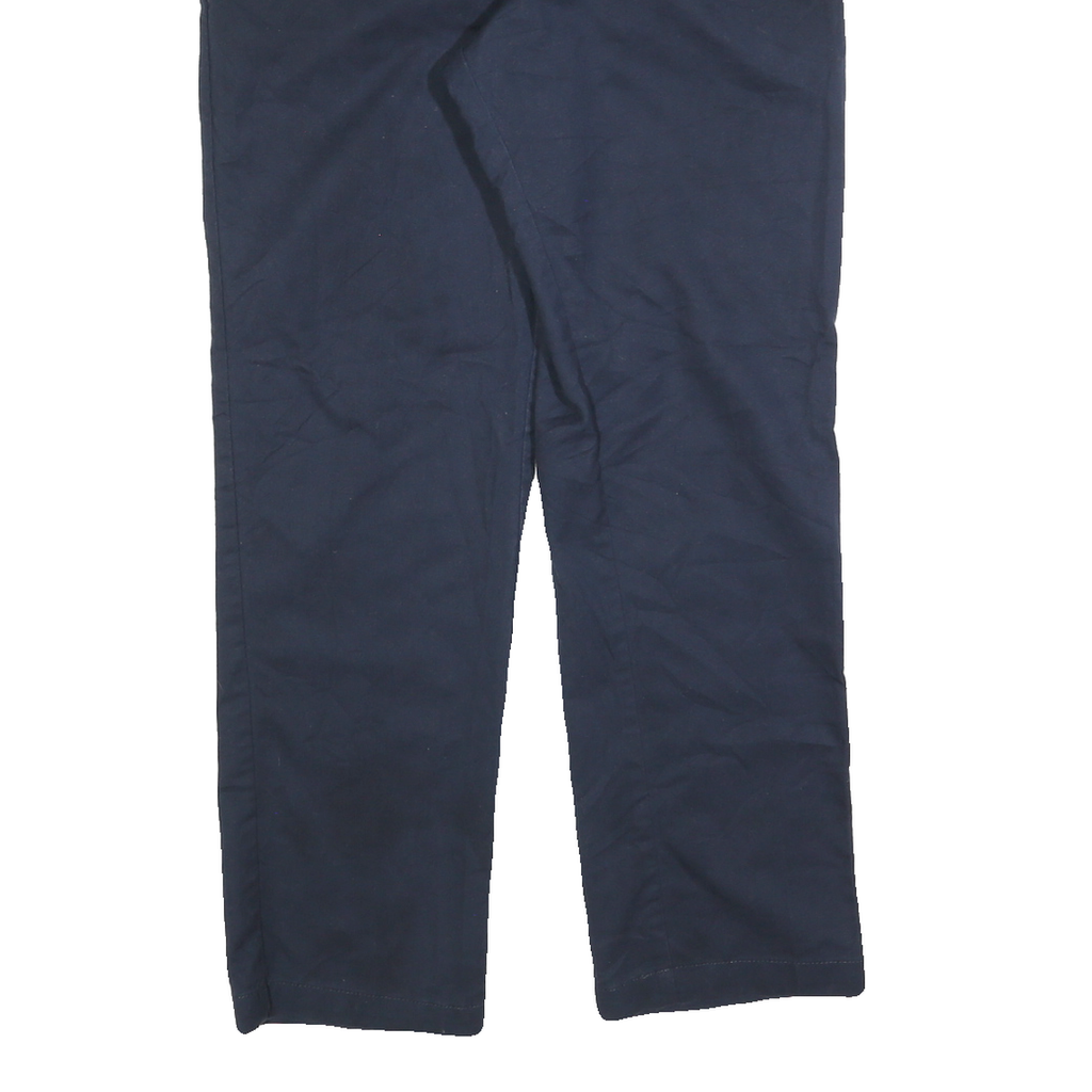 DICKIES Mens Regular Fit Navy Blue Cotton Blend Straight Trousers W31 L30