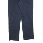 DICKIES Mens Regular Fit Navy Blue Cotton Blend Straight Trousers W31 L30