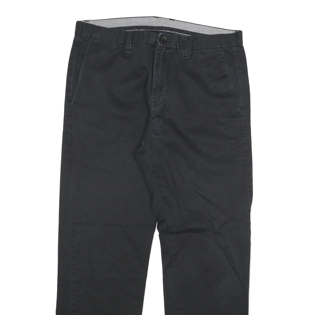 CALVIN KLEIN Womens Cotton Blend Black Slim Straight Trousers W29 L26 Stylish