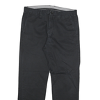 CALVIN KLEIN Womens Cotton Blend Black Slim Straight Trousers W29 L26 Stylish