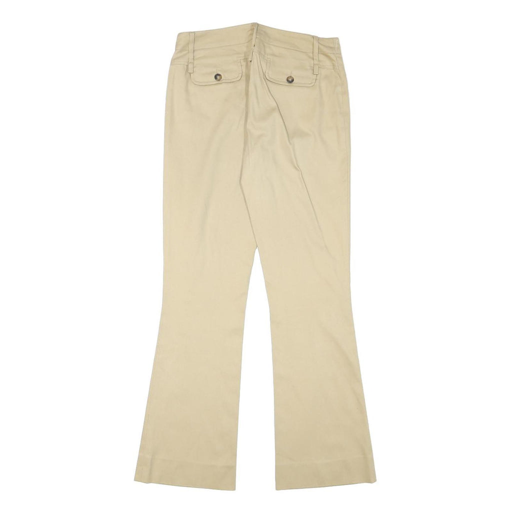 DOLCE & GABBANA Womens Cotton Blend Beige Regular Flared Trousers W26 L28