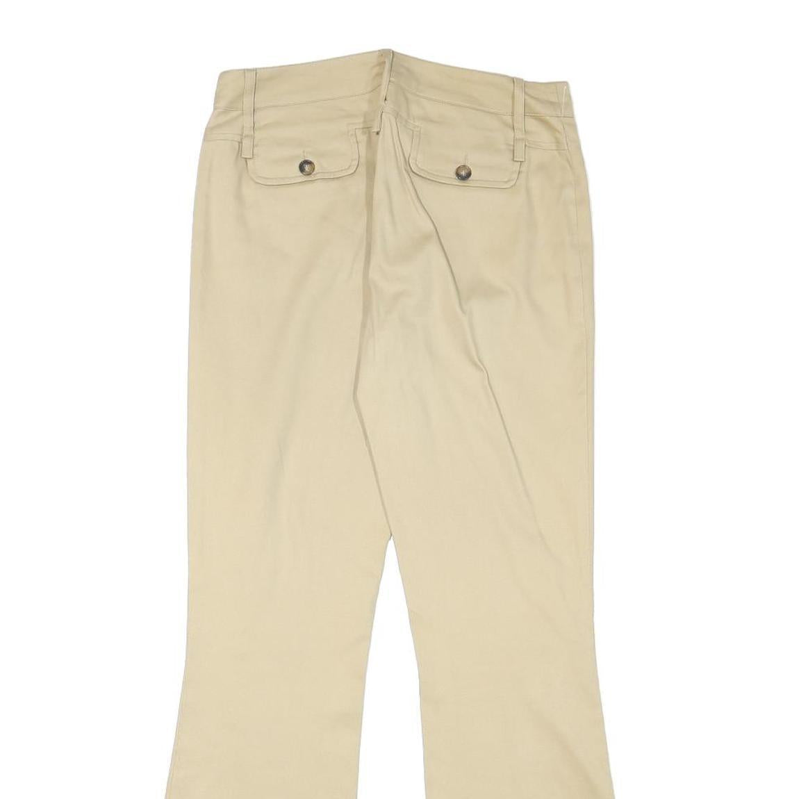 DOLCE & GABBANA Womens Cotton Blend Beige Regular Flared Trousers W26 L28