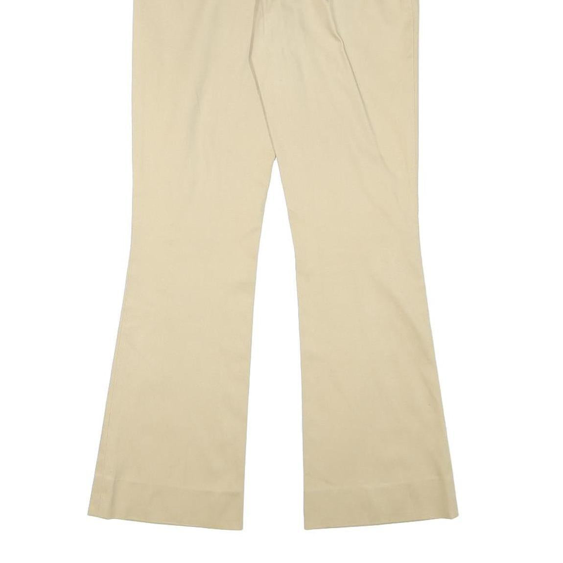 DOLCE & GABBANA Womens Cotton Blend Beige Regular Flared Trousers W26 L28
