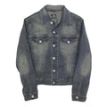 ENERGIE Mens Blue Denim Jacket S Cotton Blend Button Plain Classic Fit