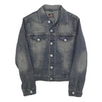 ENERGIE Mens Blue Denim Jacket S Cotton Blend Button Plain Classic Fit