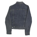 ENERGIE Mens Blue Denim Jacket S Cotton Blend Button Plain Classic Fit