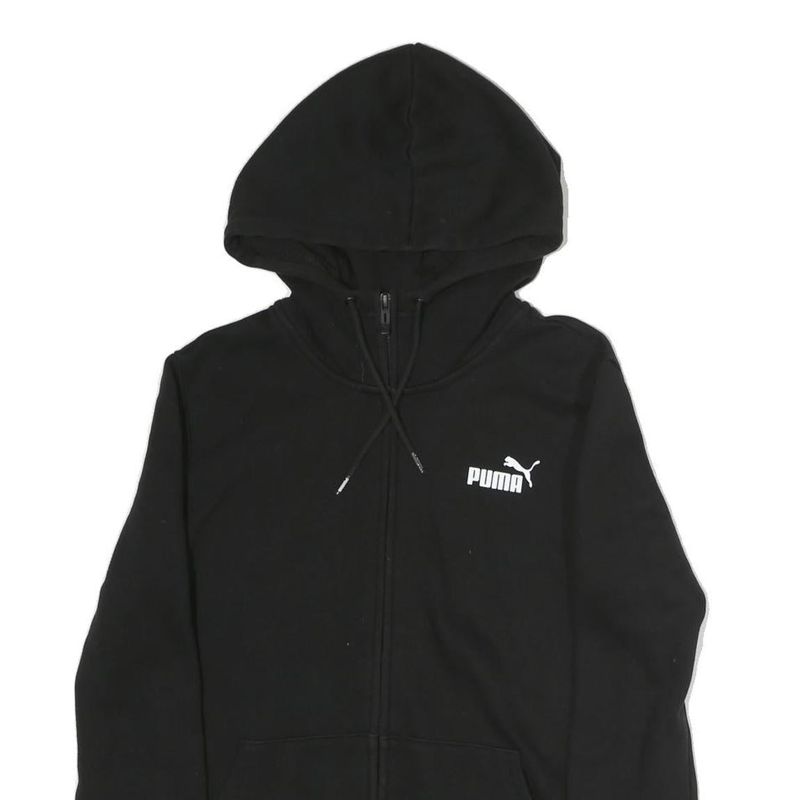 PUMA Mens Black Pullover S Zip Hoodie Cotton Casual Sportswear