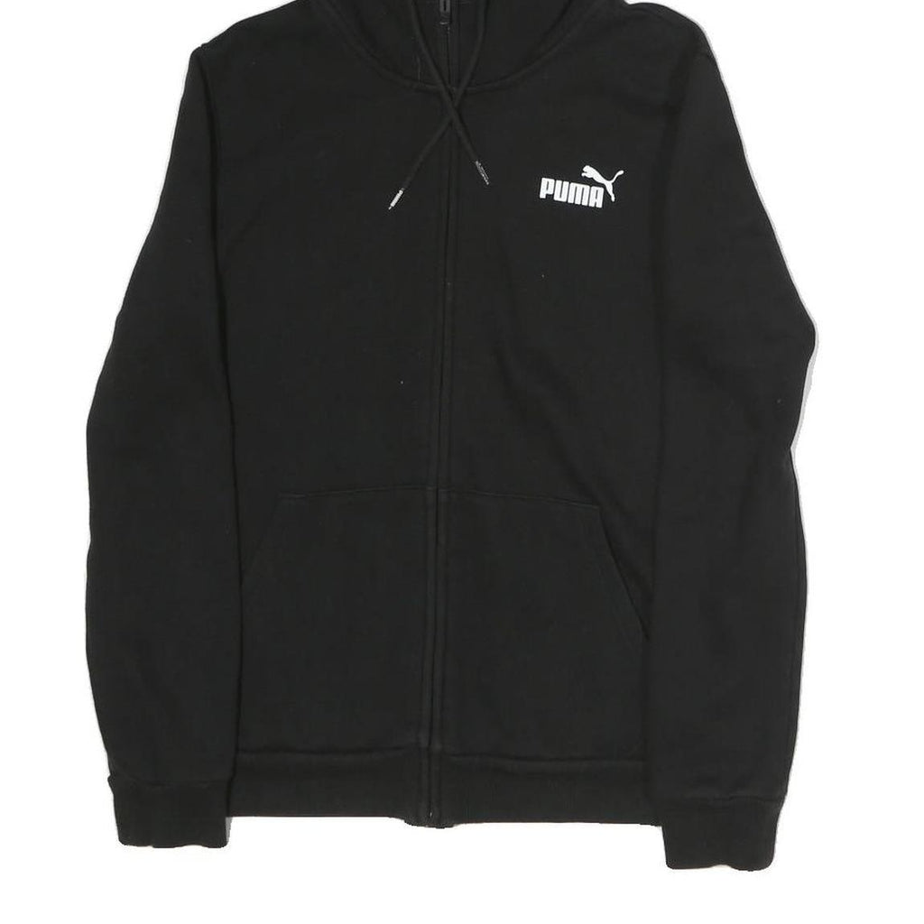 PUMA Mens Black Pullover S Zip Hoodie Cotton Casual Sportswear