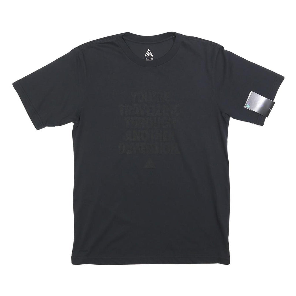 NIKE Mens Black Graphic T-Shirt M Short Sleeve Crew Neck Cotton Blend Casual