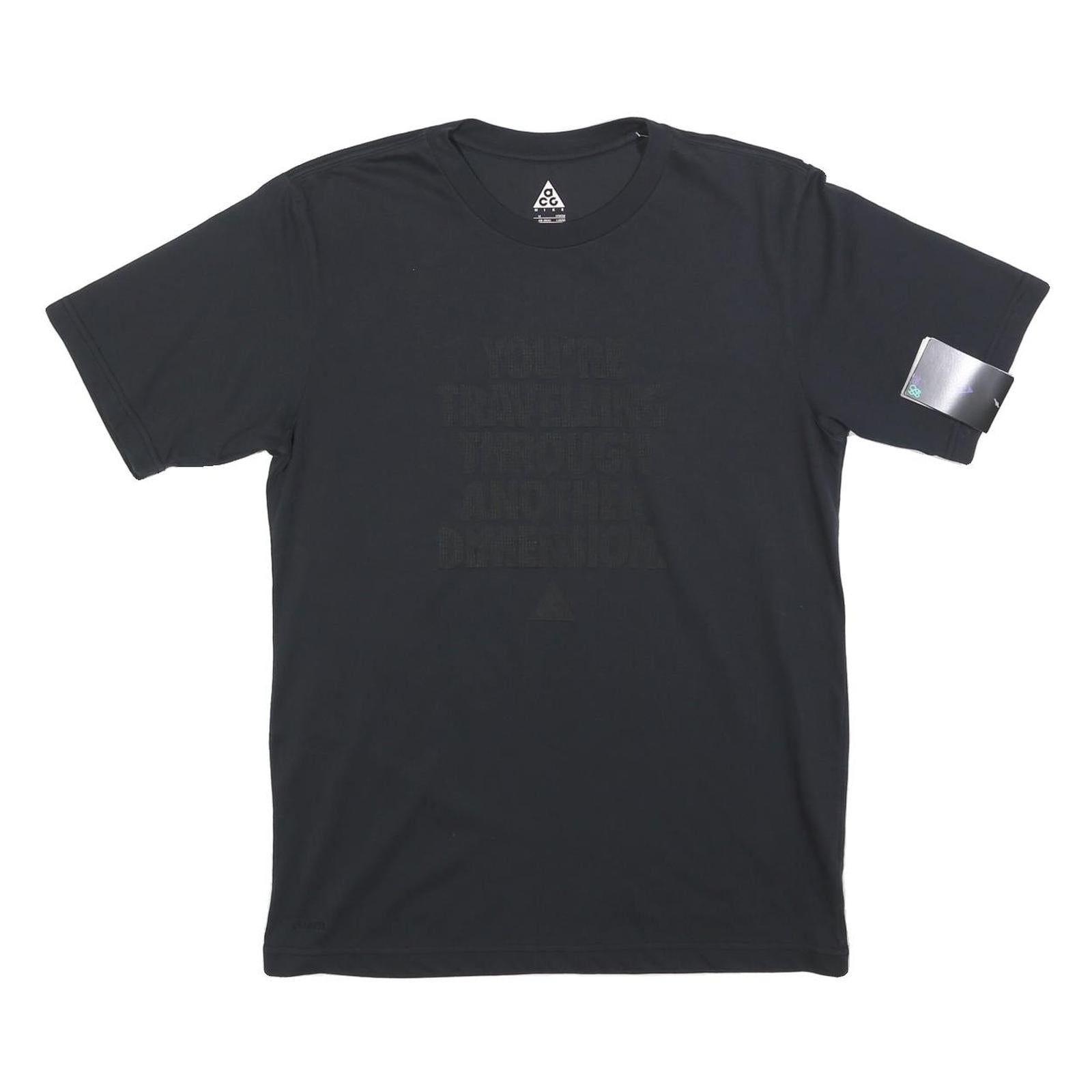 NIKE Mens Black Graphic T-Shirt M Short Sleeve Crew Neck Cotton Blend Casual