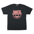 Mens Black Frankton Basketball Graphic T-Shirt L Short Sleeve Crew Neck