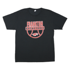 Mens Black Frankton Basketball Graphic T-Shirt L Short Sleeve Crew Neck
