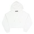 FBSISTER Womens White Pullover Hoodie XS Cropped Cotton Blend Sweatshirt