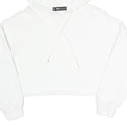 FBSISTER Womens White Pullover Hoodie XS Cropped Cotton Blend Sweatshirt