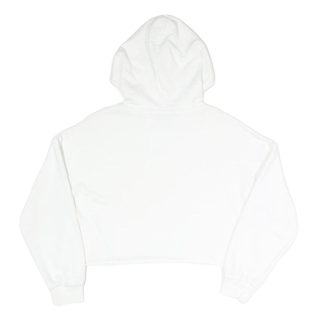 FBSISTER Womens White Pullover Hoodie XS Cropped Cotton Blend Sweatshirt