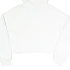 FBSISTER Womens White Pullover Hoodie XS Cropped Cotton Blend Sweatshirt