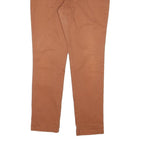 MAX MARA Womens Cotton Blend Slim Fit Orange Trousers W34 L29 Stylish Zip
