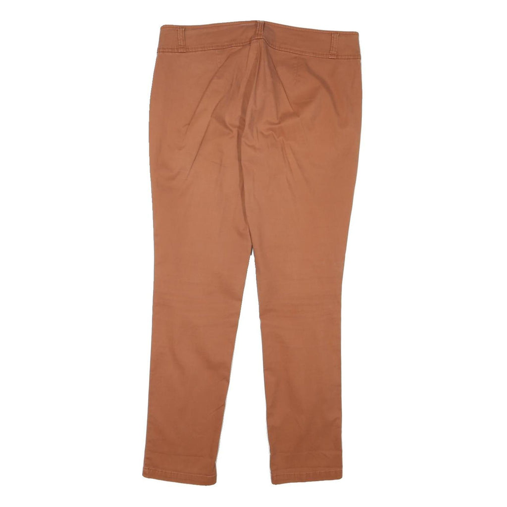 MAX MARA Womens Cotton Blend Slim Fit Orange Trousers W34 L29 Stylish Zip
