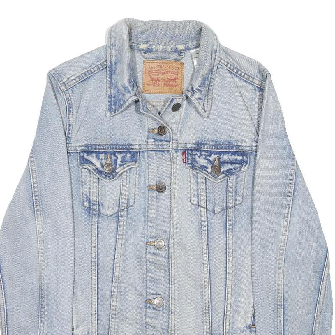 LEVI'S Womens Blue Denim Button Jacket S Cotton Classic Fit Lightweight Casual