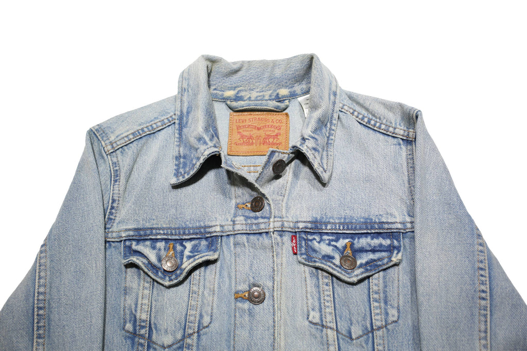 LEVI'S Womens Blue Denim Button Jacket S Cotton Classic Fit Lightweight Casual