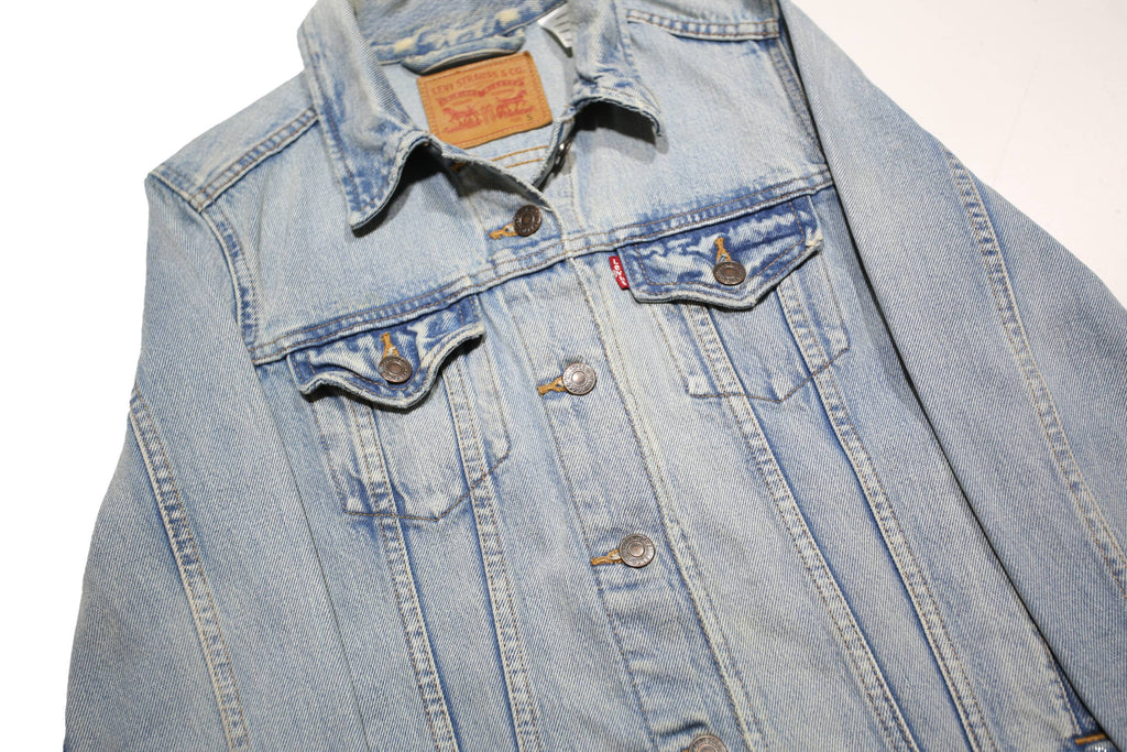 LEVI'S Womens Blue Denim Button Jacket S Cotton Classic Fit Lightweight Casual