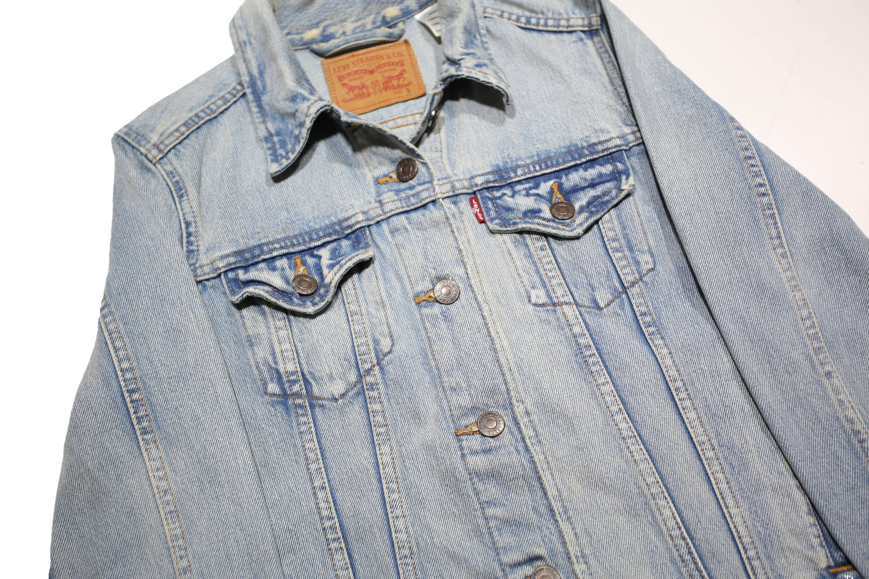 LEVI'S Womens Blue Denim Button Jacket S Cotton Classic Fit Lightweight Casual