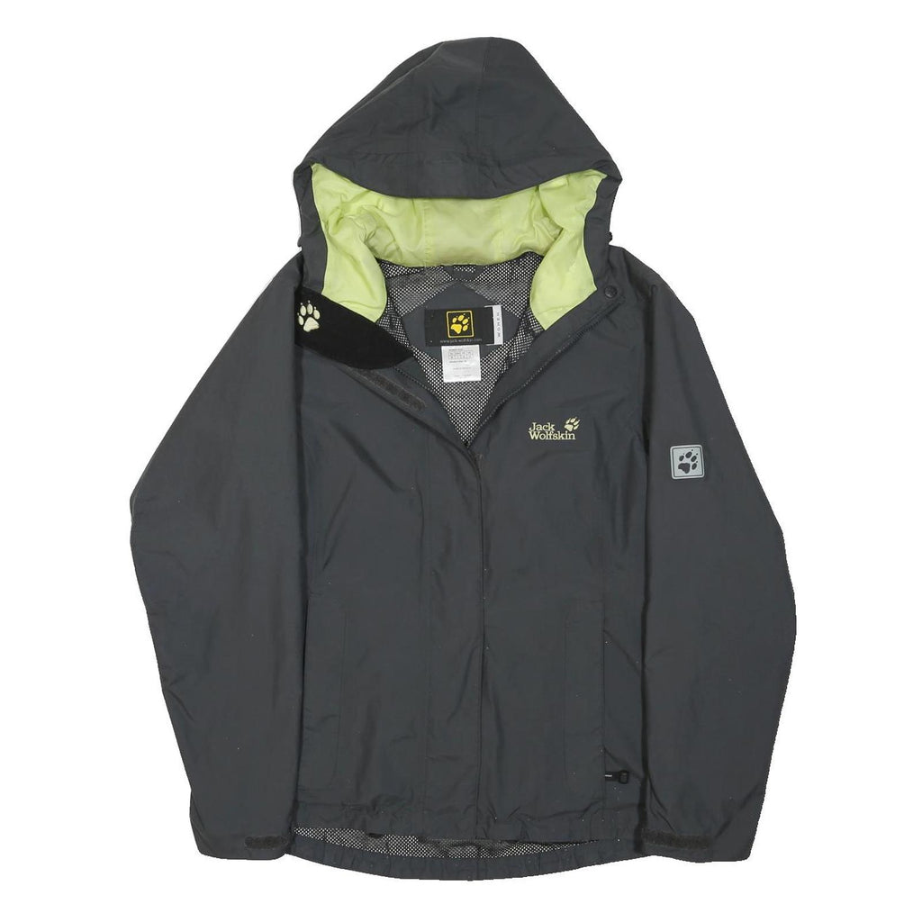 JACK WOLFSKIN Womens Black Outdoor Jacket M Polyester Blend Hooded Zip