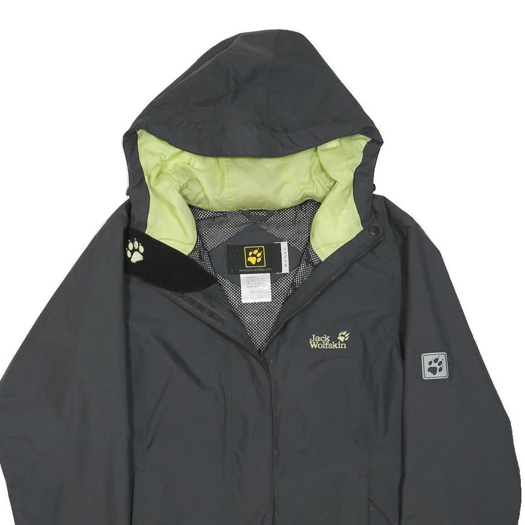 JACK WOLFSKIN Womens Black Outdoor Jacket M Polyester Blend Hooded Zip