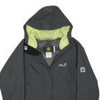 JACK WOLFSKIN Womens Black Outdoor Jacket M Polyester Blend Hooded Zip
