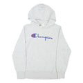 CHAMPION Mens Grey Hoodie S Cotton Blend Pullover Classic Logo Sweatshirt