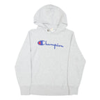 CHAMPION Mens Grey Hoodie S Cotton Blend Pullover Classic Logo Sweatshirt