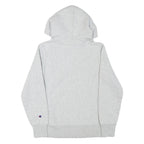 CHAMPION Mens Grey Hoodie S Cotton Blend Pullover Classic Logo Sweatshirt