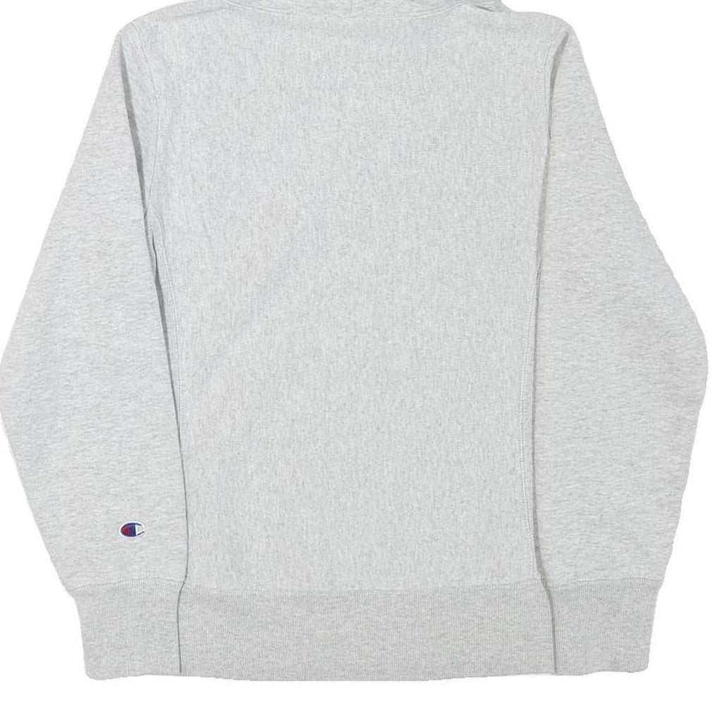 CHAMPION Mens Grey Hoodie S Cotton Blend Pullover Classic Logo Sweatshirt