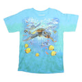 LIQUID BLUE Mens Blue & Green Turtle Graphic T-Shirt M Short Sleeve Crew Neck