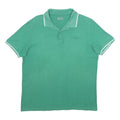 LOTTO Mens Green Short Sleeve Plain Polo Shirt L Cotton Blend Classic Fit