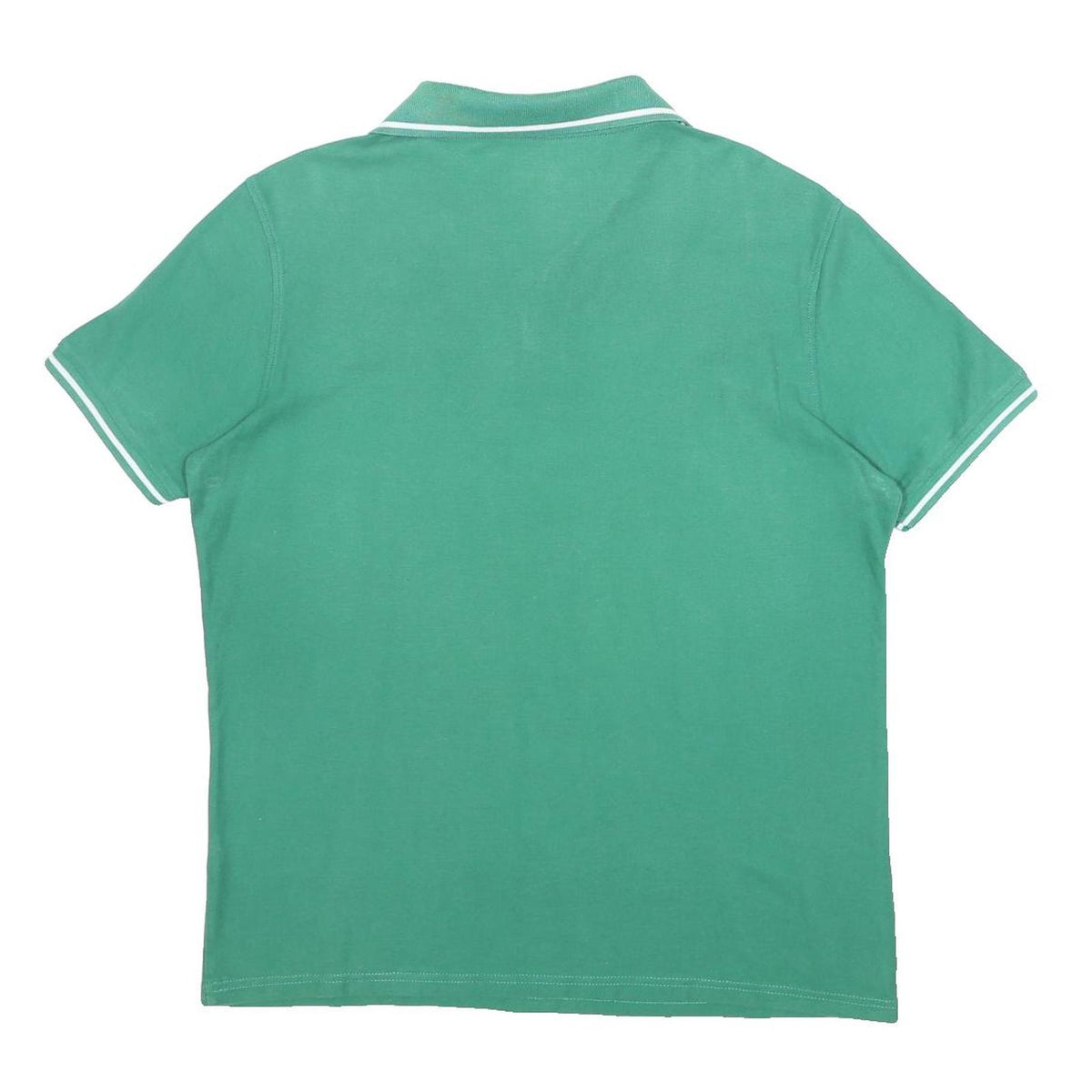 LOTTO Mens Green Short Sleeve Plain Polo Shirt L Cotton Blend Classic Fit