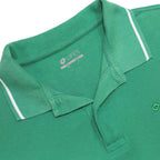 LOTTO Mens Green Short Sleeve Plain Polo Shirt L Cotton Blend Classic Fit